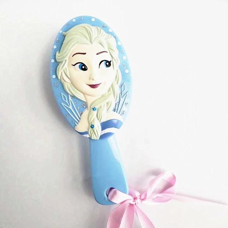 ice and snow elsa2 Горячая Расческа детская мягкая пластиковая Антистатическая Массажная Парикмахерская с подушкой безопасности Русалочка для девочек Эльза Анна Принцесса повязка для волос - Цвет: ice and snow elsa2