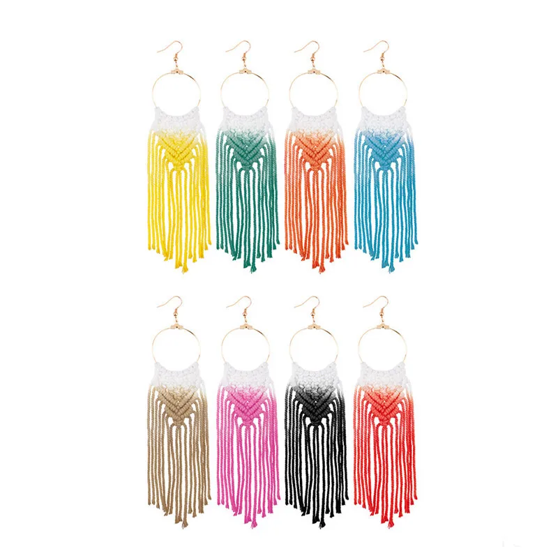 Женские серьги-подвески в стиле Бохо с кисточками | Украшения и аксессуары