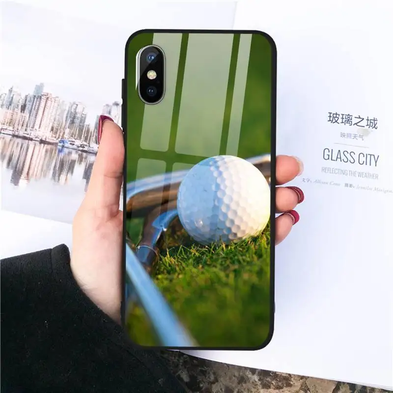 

Etui Golf Phone Case Tempered glass For iphone 11 12 PRO MAX X XS XR 5C 6 6S 7 8 plus