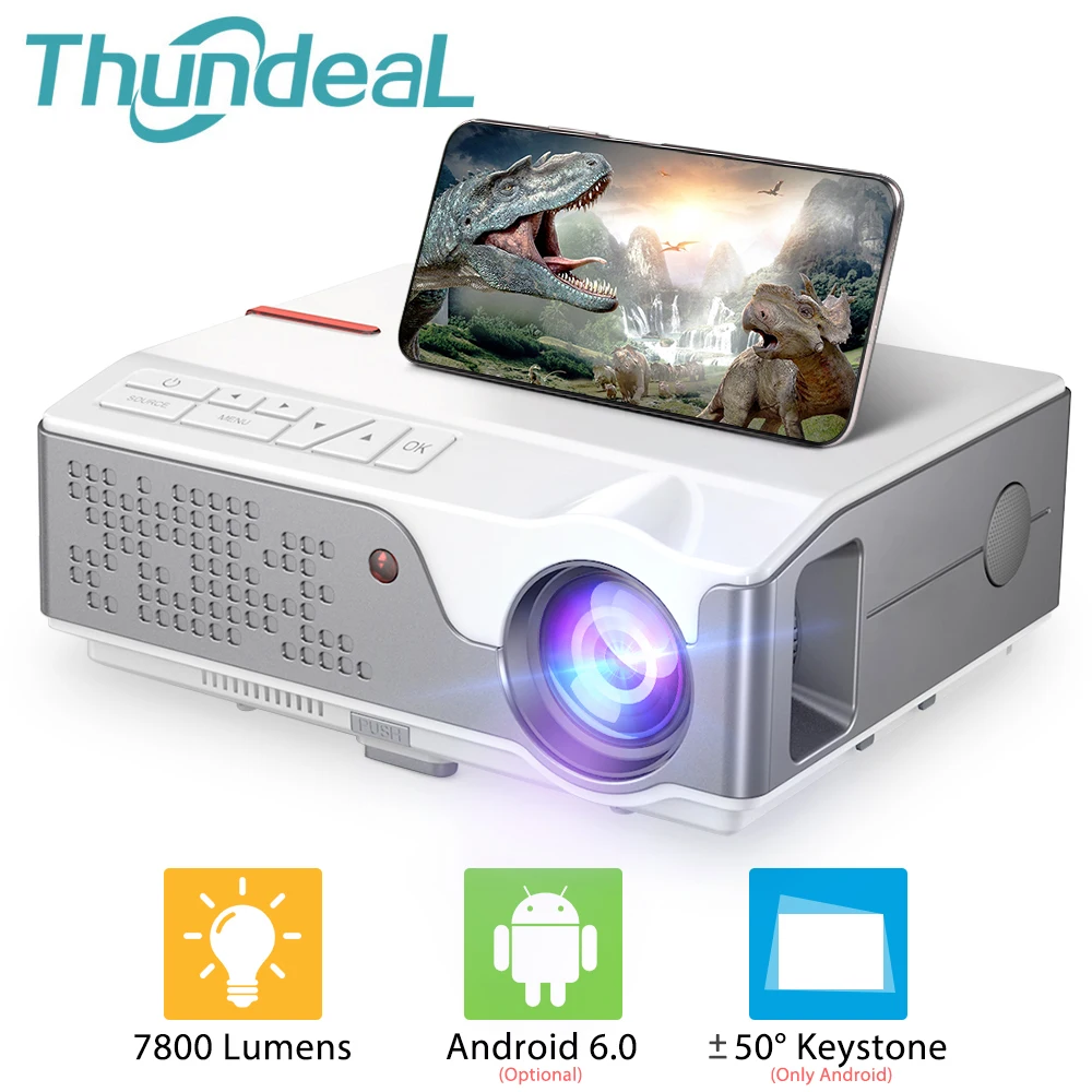 Проектор ThundeaL TD96 TD96W Full HD 1080P светодиодный беспроводной многоэкранный 3D-проектор