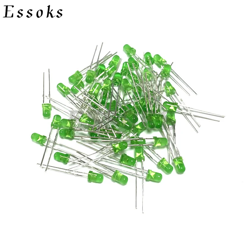 100pcs 3mm LED Diode 3 mm Assorted Kit White Green Red Blue Yellow Orange Pink Purple Warm white DIY Light Emitting Diodes - купить по