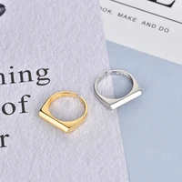 ins minimalist geometry 925 sterling silver rings for women resizable bijoux argent 925 massif pour femme jewellery