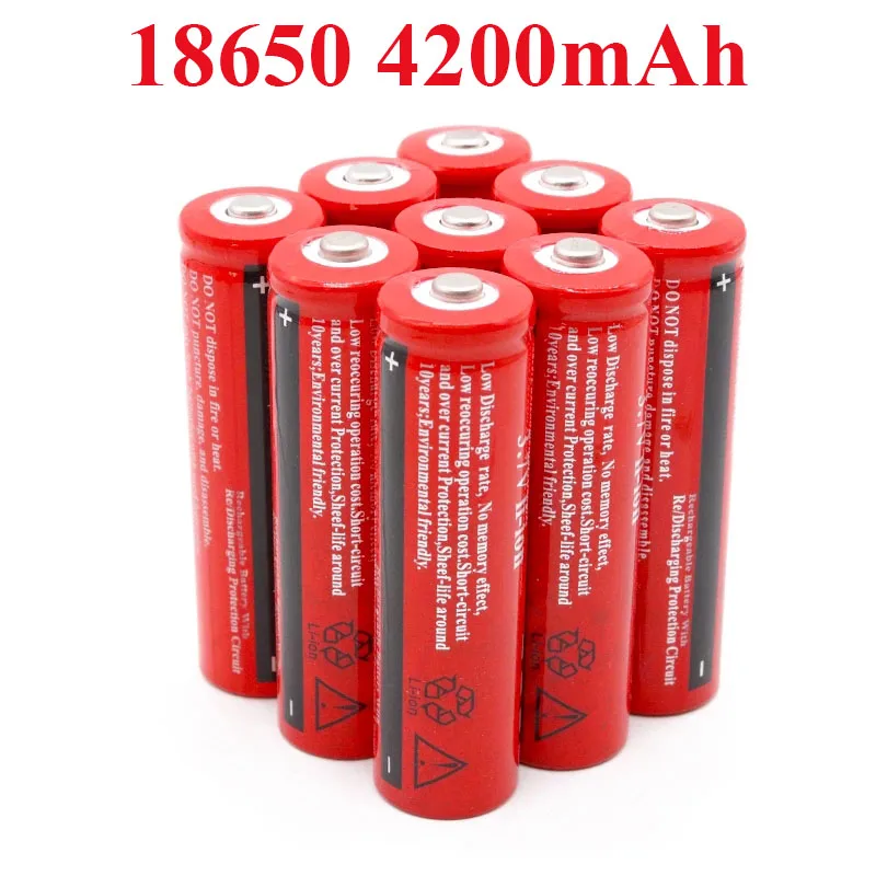 

18650 Li-Ion Oplaadbare Batterij 3.7V 4.2Ah Voor Led Zaklamp Of Elektronische Gadget Mah 18650 Battery