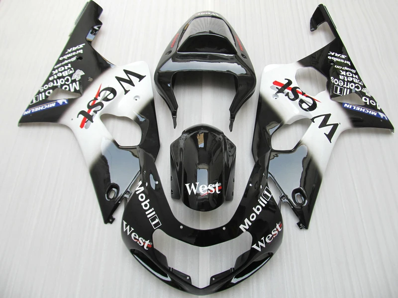

Top selling Fairing kits for SUZUKI K2 GSXR 1000 2000 2001 2002 black white plastic racing gsxr1000 fairings CM55