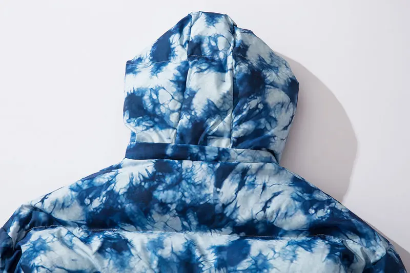 GONTHWID Tie Dye/толстая теплая парка со съемным капюшоном, куртки, хип-хоп хлопчатобумажные пуховики в повседневном стиле, парки, зимние пальто, уличная верхняя одежда