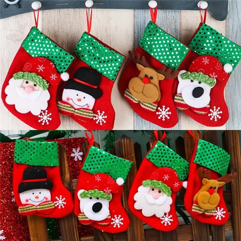 

Christmas Santa Socks Cute Ornaments Festival Party Xmas Tree Hanging Decoration Ornaments Decor