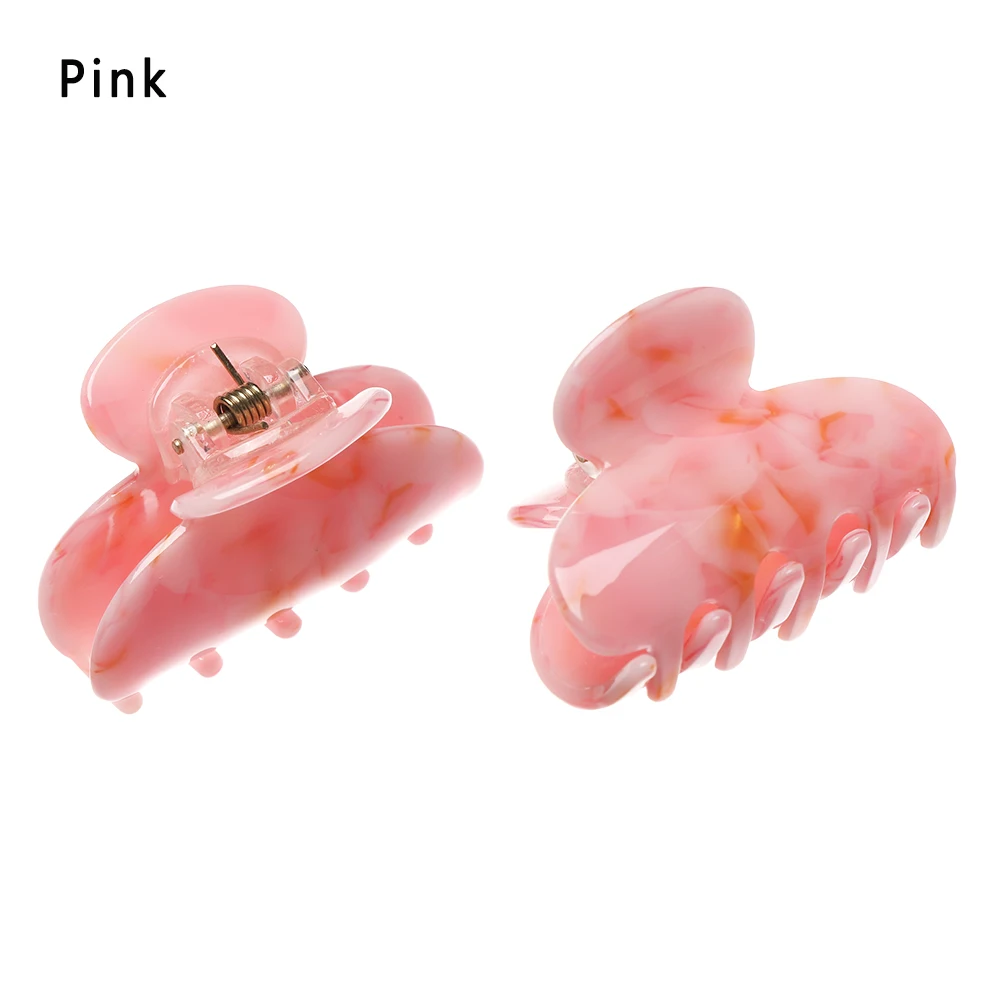1PC pink Новинка, модные женские заколки для волос, акриловые шпильки для волос, одноцветные женские заколки для волос, крабы, Когти для волос, женские аксессуары для макияжа и мытья волос - Цвет: 1PC pink