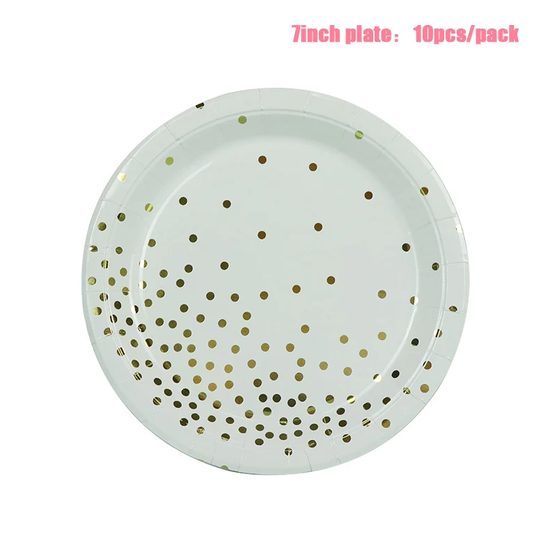 Бумажный стаканчик LINVIERLOVE в горошек белого золота тарелка салфетки на день