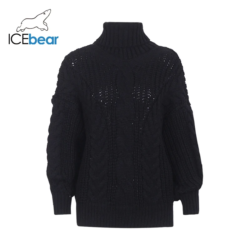 ICEbear Новинка 2019 осенне-зимний женский свитер с отворотом большой скрученный