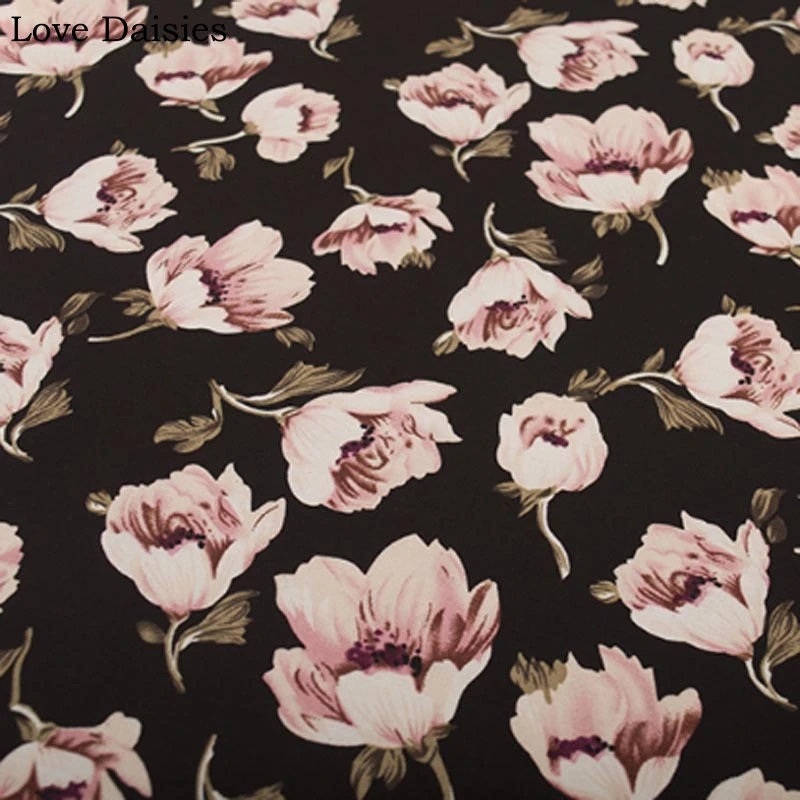 Черное темно-синее желтое цветочное леопардовое 100% искусственный шелк тонкая