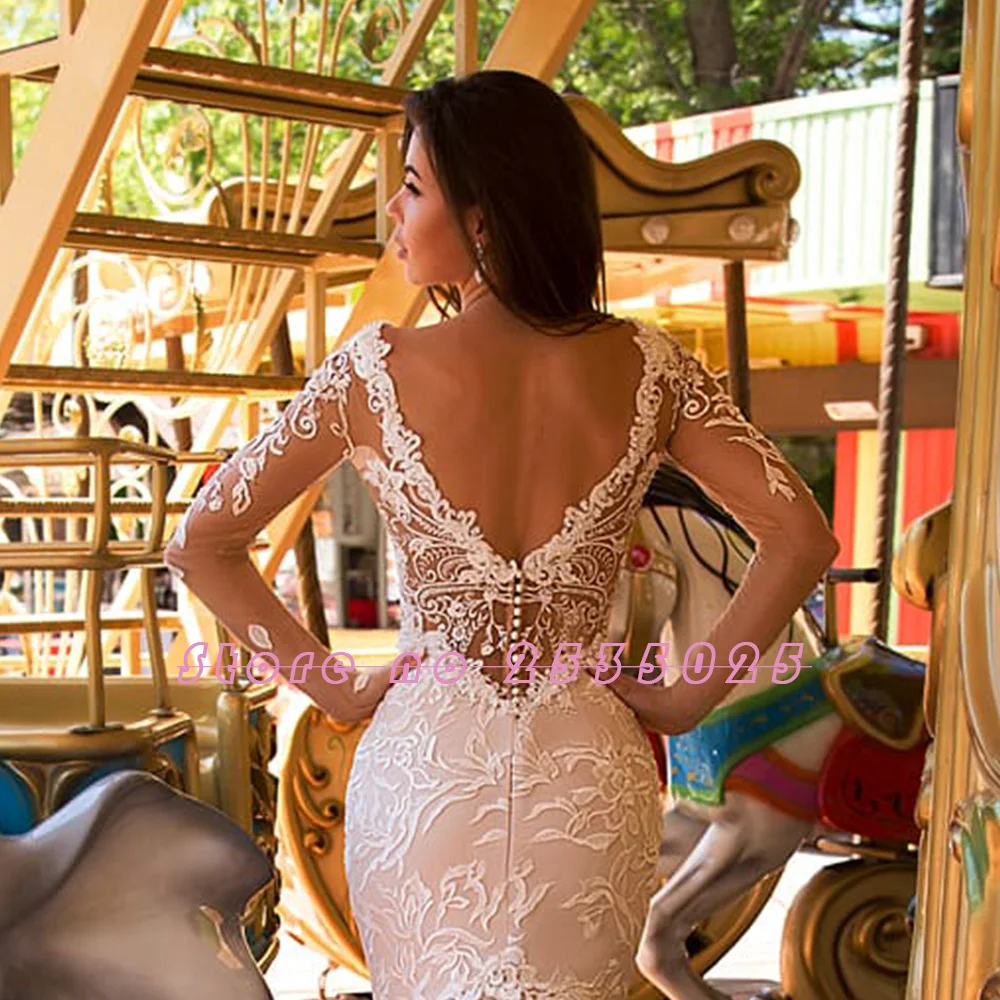 Новое поступление свадебные платья русалки с длинным рукавом Vestido De Noiva Sereia