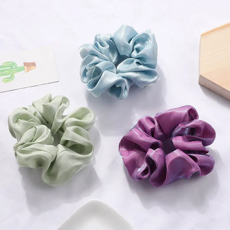 New Satin Hair Scrunchies Women Scrunchy Pack Elastic Bands Girls Headwear Silky Hairbands Ponytail Holder Accessories |