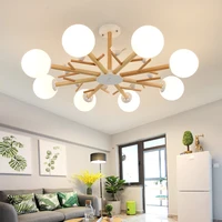 nordic wooden chandelier for living room bedroom kitchen glass led deco chandelier birds modern kitchen island lighting