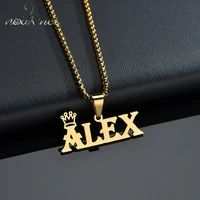 nextvance stainless steel name necklaces with solid necklace curb chains link customized nameplate necklaces jewelry gifts