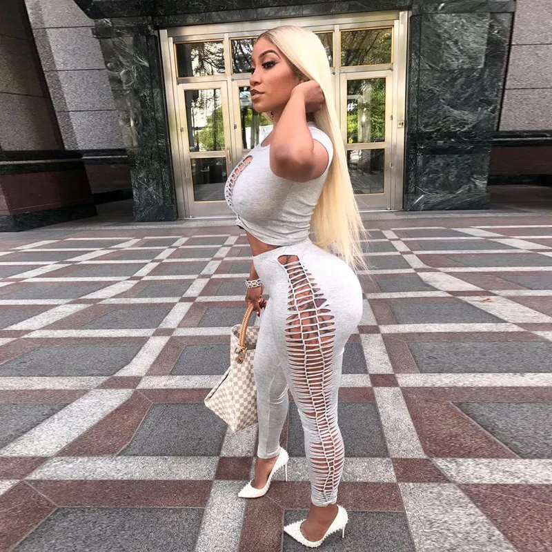 Модный бандажный полосатый Женский комплект из 2 предметов сексуальный