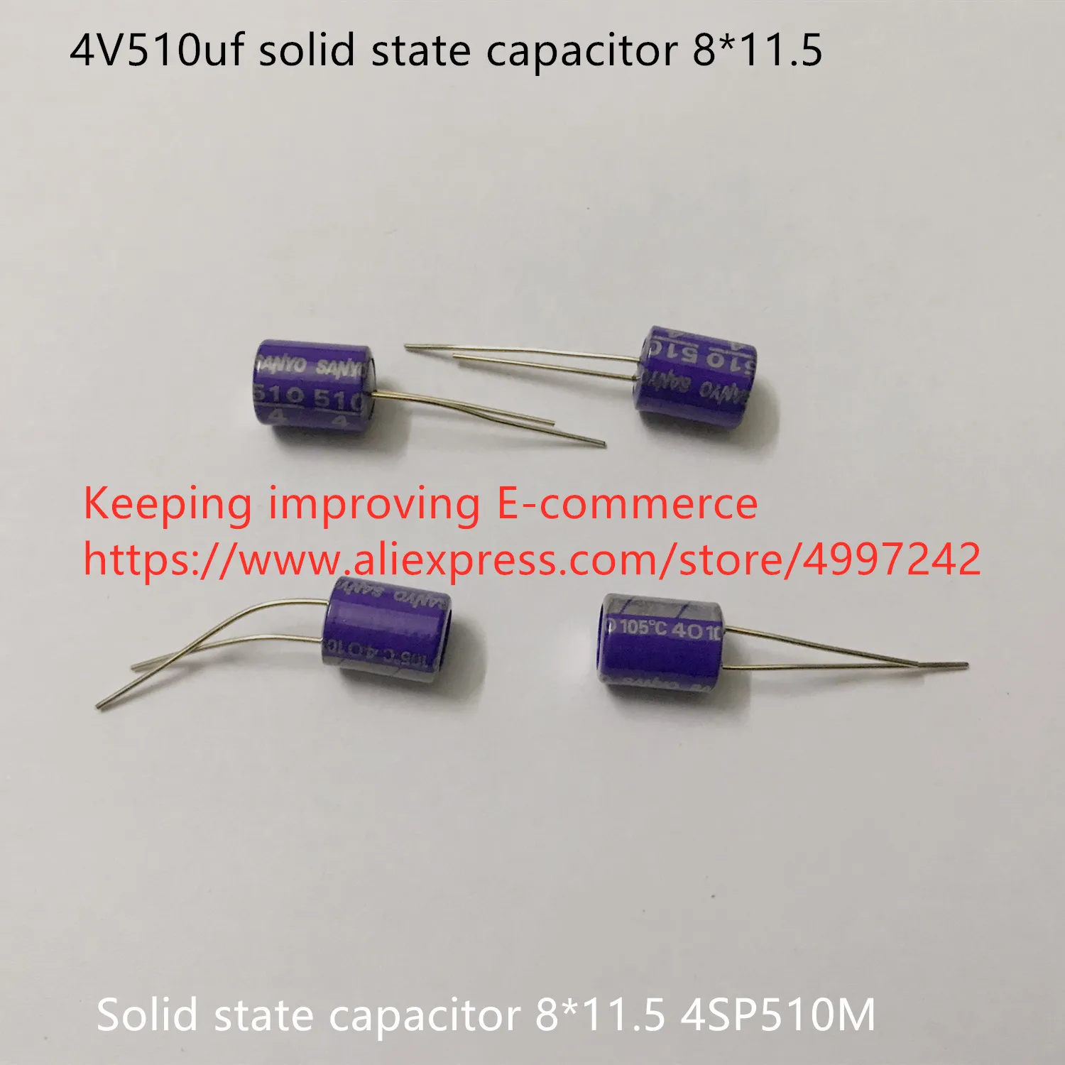 

Original new 100% 4V510uf solid state capacitor 8*11.5 4SP510M (Inductor)