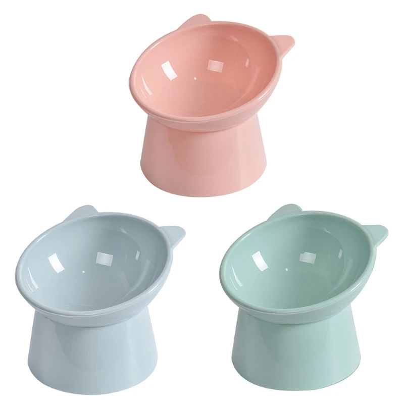 Tilted Raised Posture Cat Food Bowl Neck Protection Anti Vomiting 45 Degree Elevated Slanted Stand Bowls for Cats Puppy