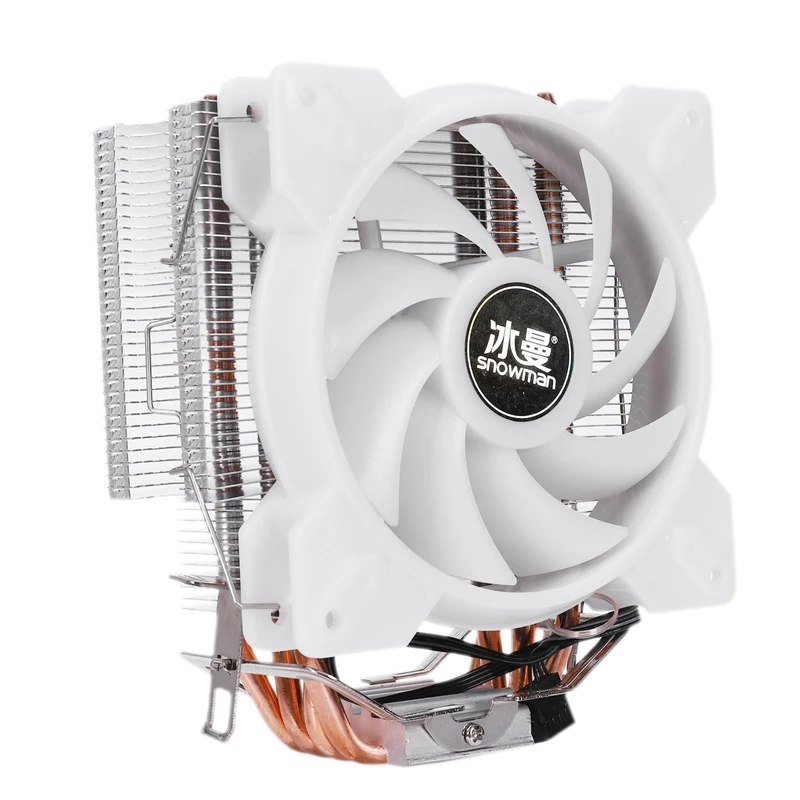 Вентилятор для процессора SNOWMAN цветной светодиодный кулер ЦП 4 тепловые трубки с