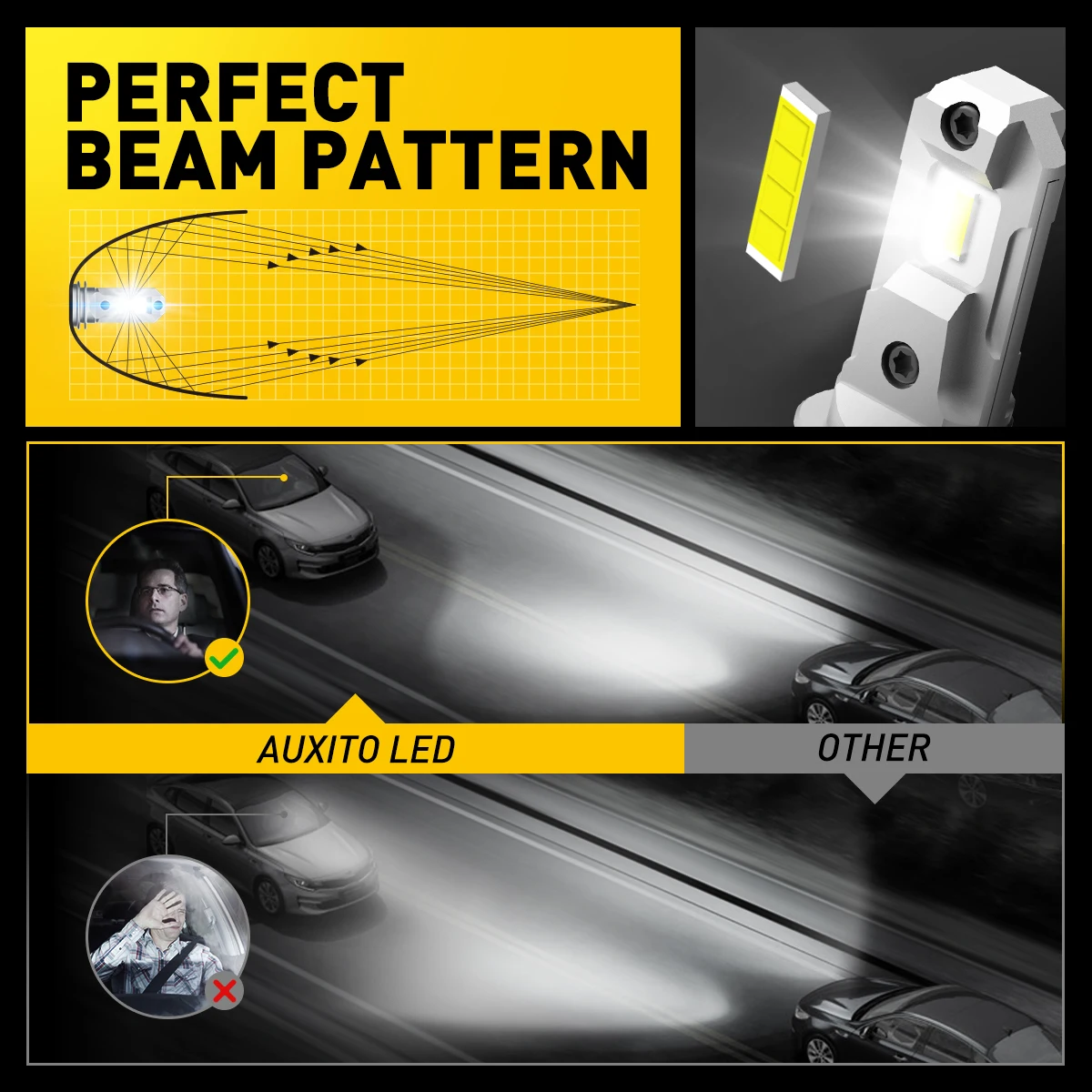 Светодиодная лампа AUXITO 2x H7 для Toyota Camry 40 Corolla E150 Rav4 Yaris Avensis CHR Auris Prius Verso LED Canbus