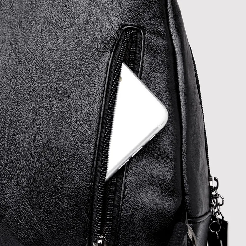 

Women Leather Backpacks Zipper Female Chest Bag Sac a Dos Travel Back Pack Ladies Bagpack Mochilas School Bags For Teenage Girls