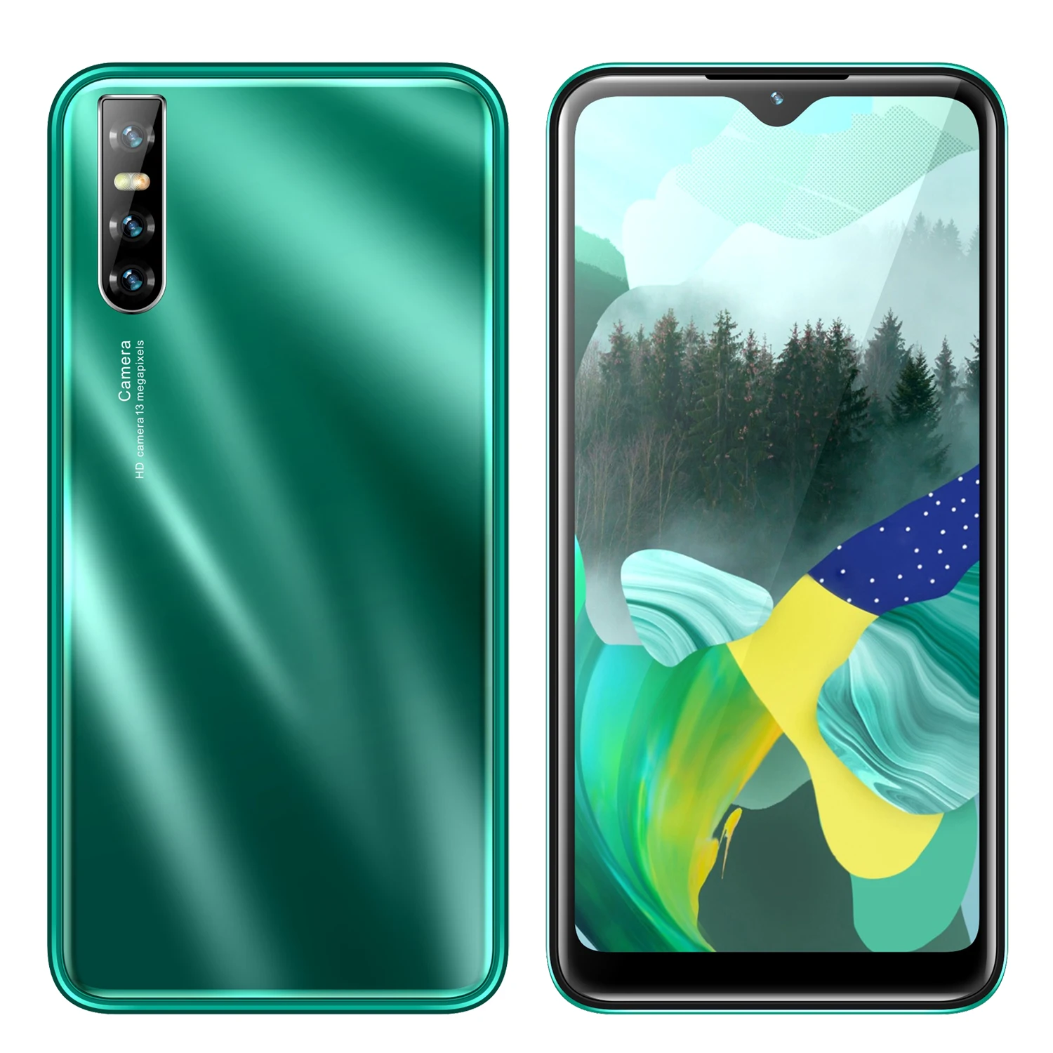 Оригинальный четырехъядерный смартфон Android M90 с экраном в виде капли воды. Распознавание лица. Разблокировка. Клеточные телефоны. Мобильные телефоны MTK6580.