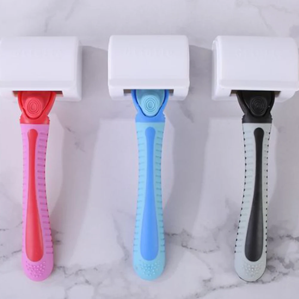 

1PC Plastic Razor Holder Shaving Holder Razor Straight Stand Shelf Shaving Razor Storage Rack Bathroom Hook Organizer Accessory