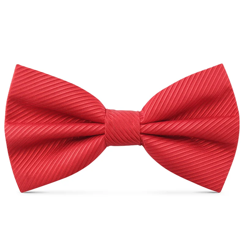 

2019 New Fashion Men's Bow Ties for Wedding Double Fabric Red Stirpe Bowtie Club Banquet Anniversary Butterfly Tie with Gift Box
