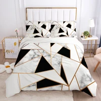 3D Bedding Set Comforter Duvet Cover Pillowcases Luxury Bed Linens Bed Set Queen King Europe Russia Size Nordic Marble Black