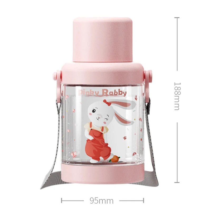 Cute Cartoon Children Water Cup 1000ml Summer Large Capacity Portable Outdoor Bottle Sports Plastic | Дом и сад