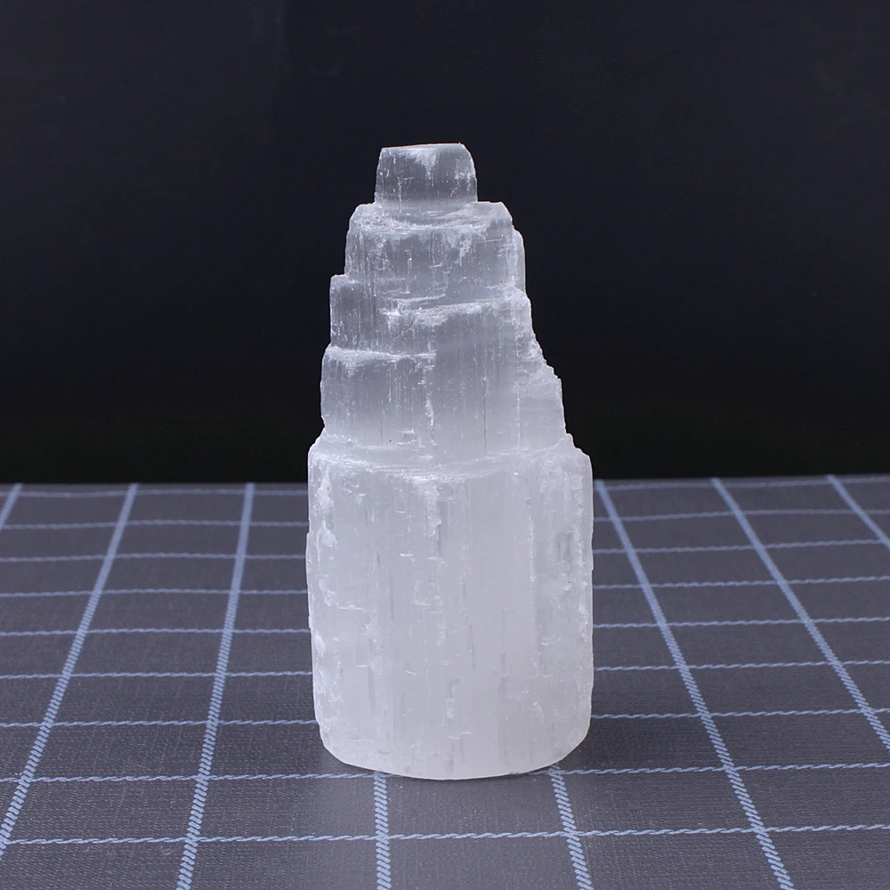 1 шт. Selenite 100 мм украшение из Белого Гипса небоскреб замок башни гипсовый Кристал острый 240-350 г