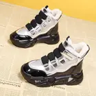 Теплые зимние ботинки, женские высокие кроссовки, женские массивные кроссовки, водонепроницаемая обувь на платформе, женская спортивная обувь