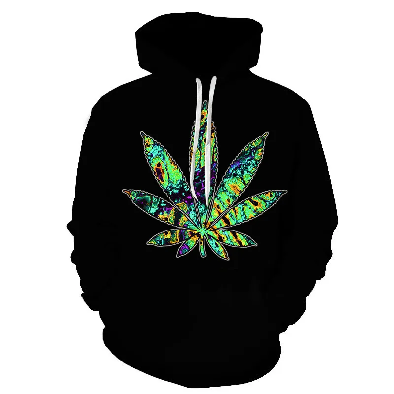 

2021 Explosive Breakthrough 3D Men's Grass Print Pullover Men's Hooded Casual Long Sleeve Shirt Streetwear