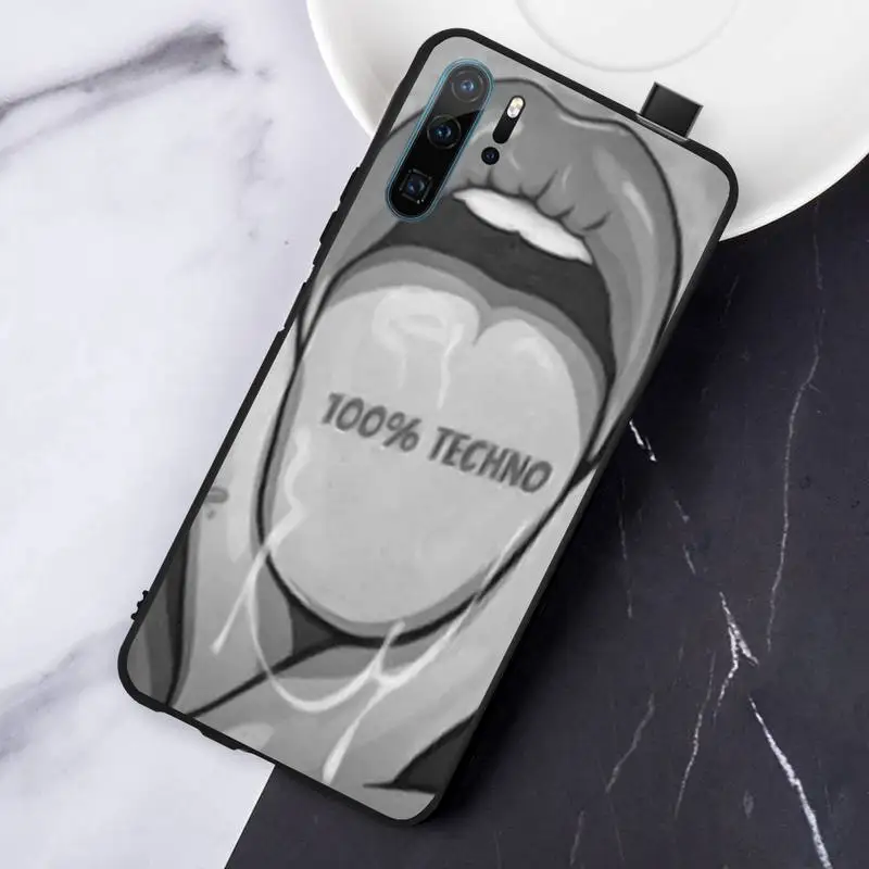 

Techno Music text fashion pattern luxury Phone Case shell For Huawei honor Mate P 10 20 30 40 Pro 10i 9 10 20 8 x Lite