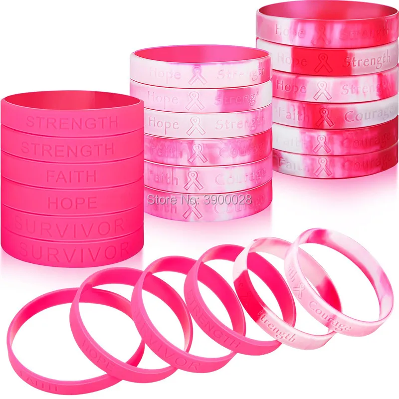 300 шт. силиконовые браслеты для защиты от рака груди