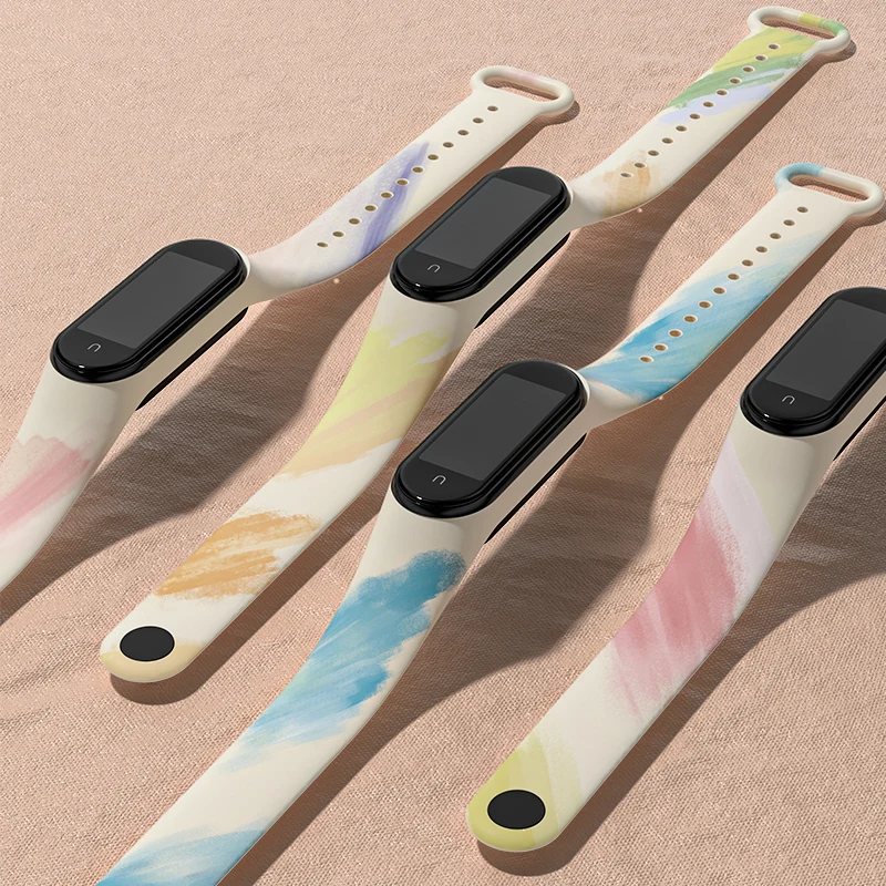 

Ремешок Morandi для Xiaomi Mi Band 6 5, сменный силиконовый ремешок с принтом для Xiaomi Mi Band 6, аксессуары для браслета