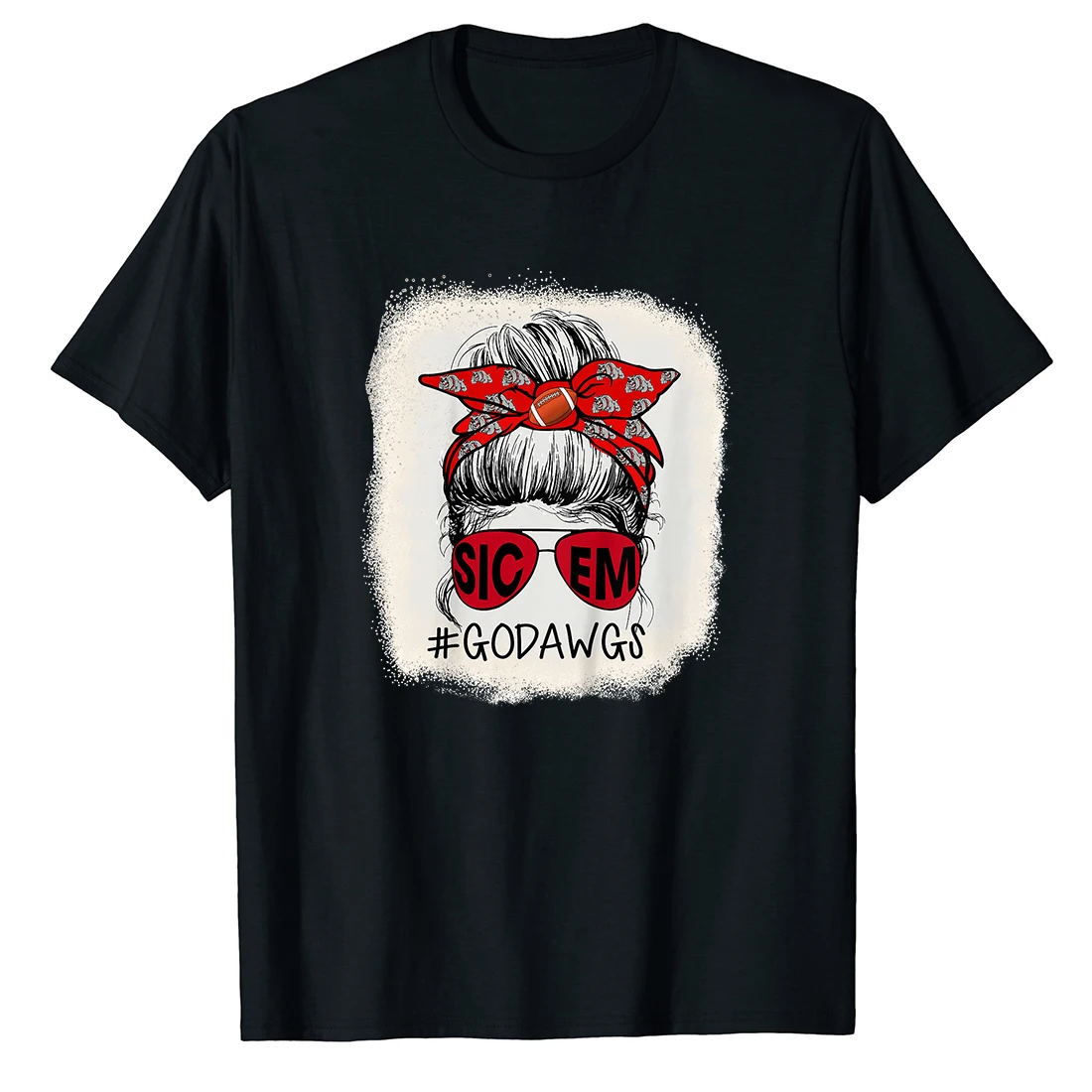 Футболка Go Dawgs SIC-EM Georgia для фанатов футбола спортивных любителей отбеленная 100%