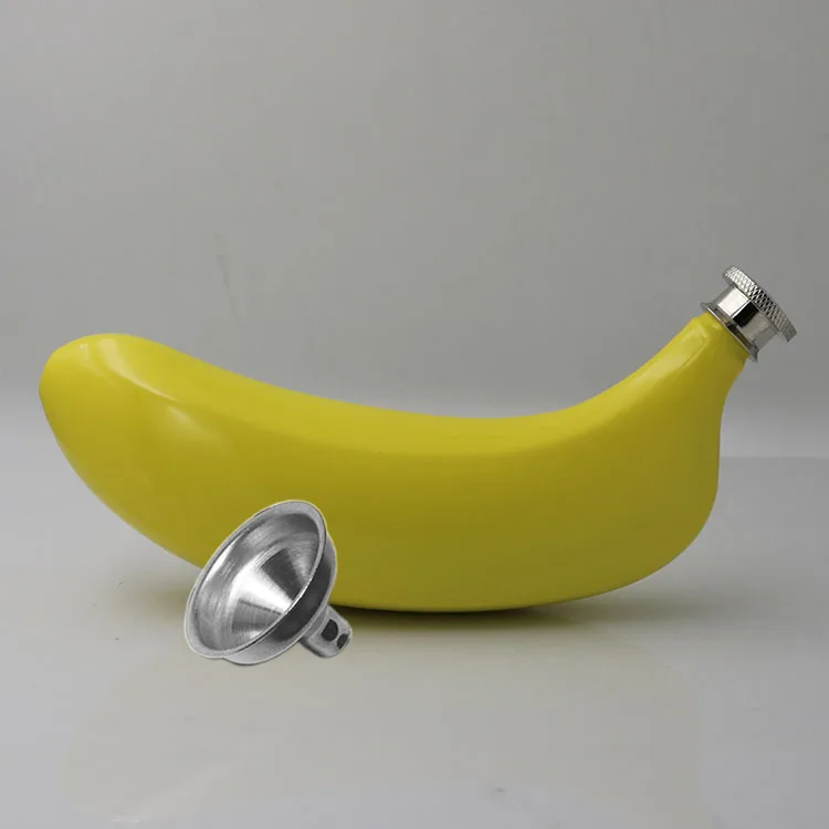 

5oz Banana Hip Flask Portable Whiskey Bottle with Funnel Leak Proof Flask For Alcohol Wine Vodka JT31 Free Shipping Drop Ship
