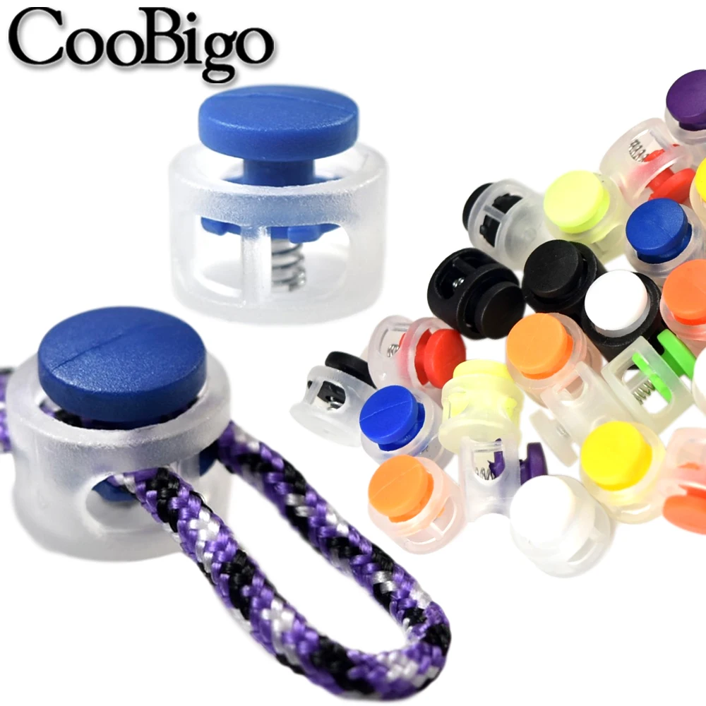 100 шт. прозрачный зажим для шнурков с 2 отверстиями|Стоппер| |