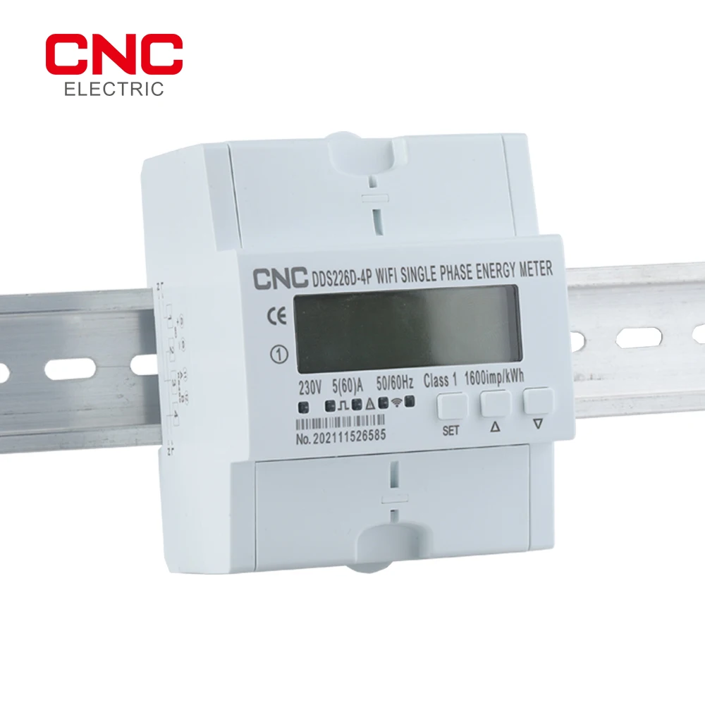 

CNC DDS226D-4P RS485 TUYA Single Phase WIFI Smart Energy Meter Monitoring Circuit Breaker Timer with Voltage Current Protection