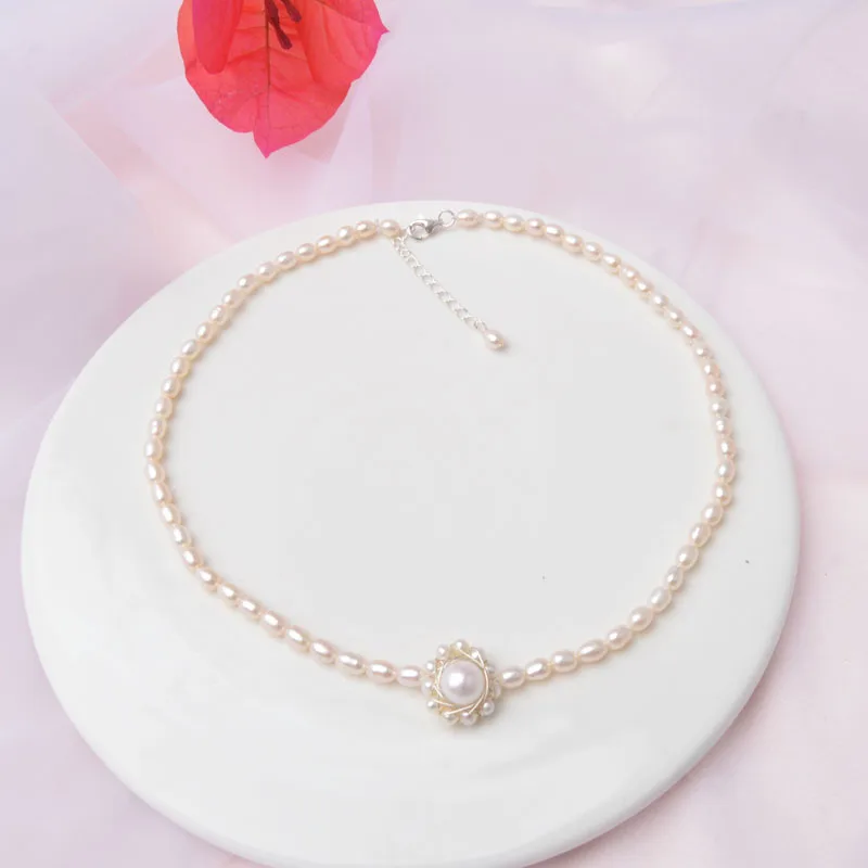 Чокер ASHIQI из натурального пресноводного жемчуга ожерелье с подвеской агата