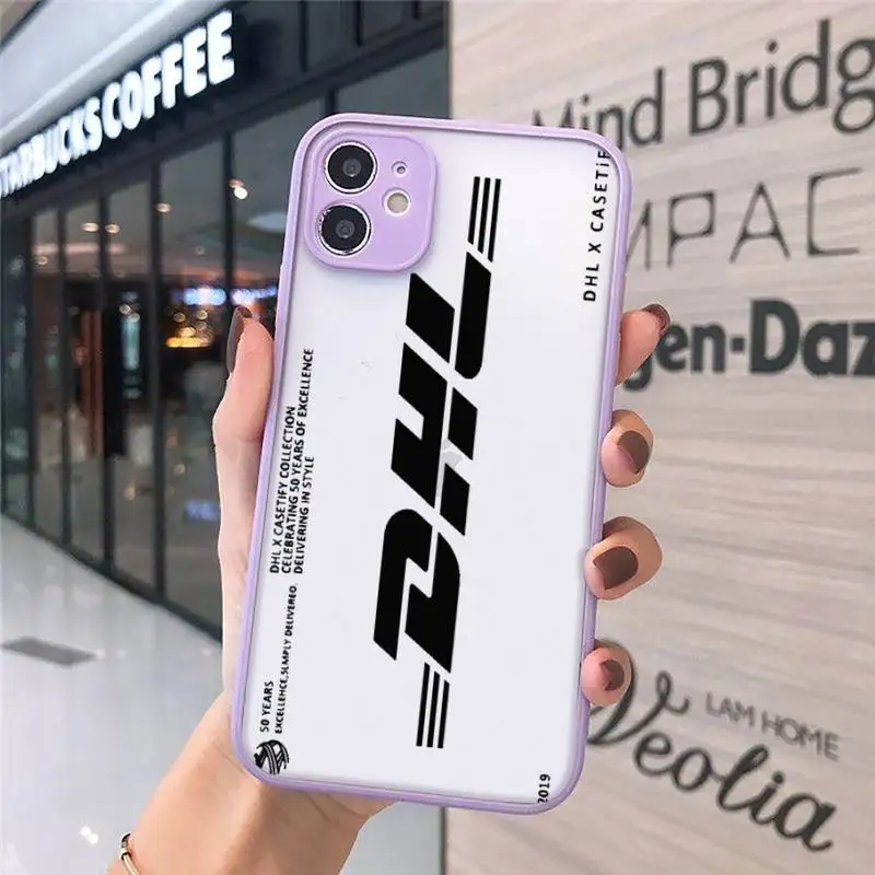 

DHL shipping label design Phone Case matte transparent For iphone 7 8 11 12 plus mini x xs xr pro max cover