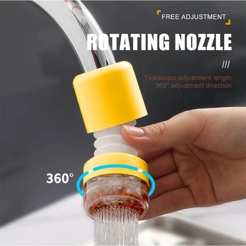 

HOT Rotatable Filter Shower Nozzle Extended Water Filter Swivel Head Kitchen Faucet Bubbler Extender Splash-Proof