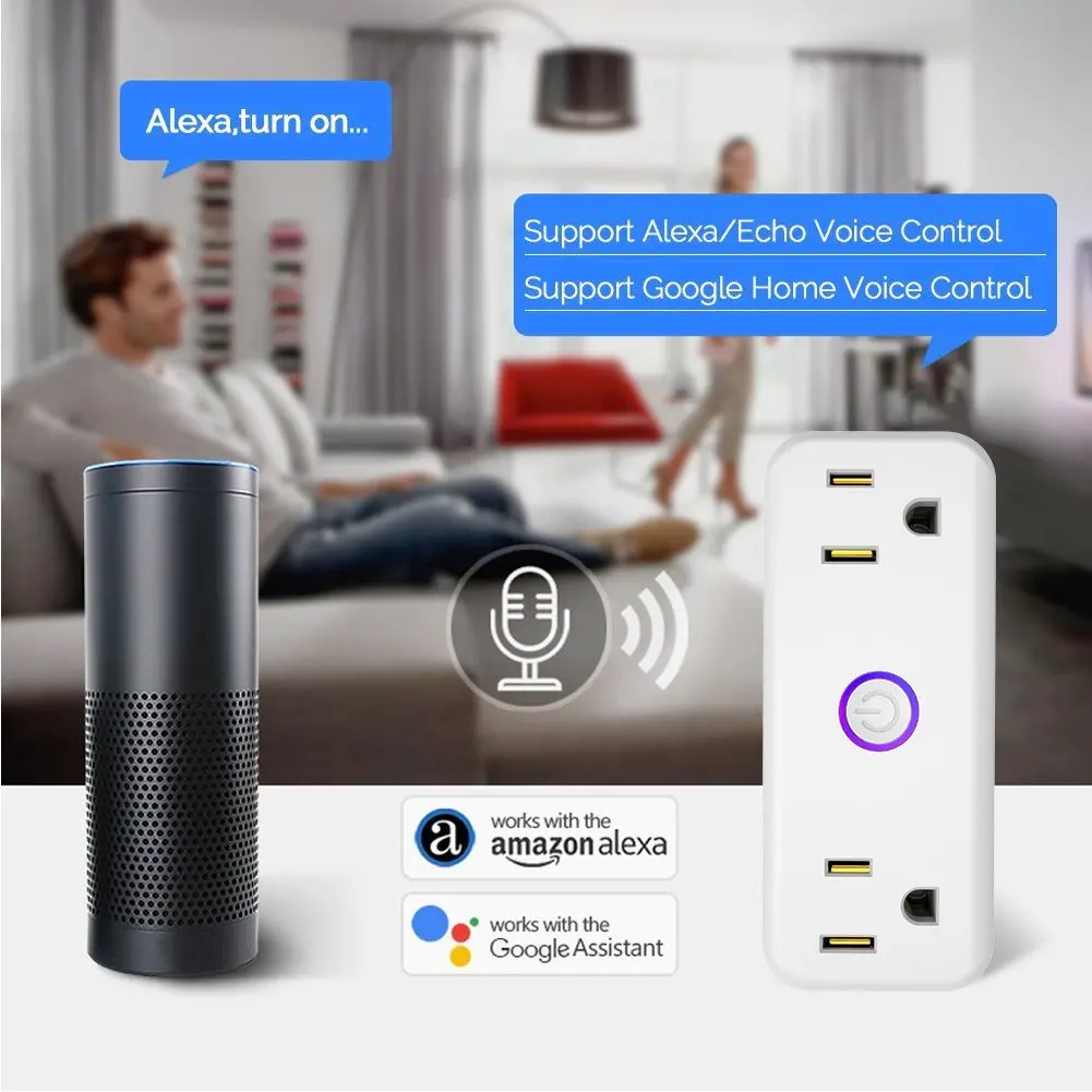 Wifi умная вилка США электрические мини розетки питания USB адаптер Homekit