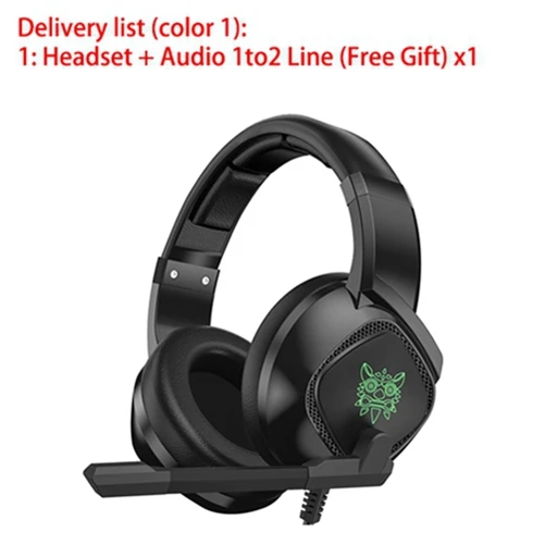Headset ONIKUMA K19 3,5 мм разъем стерео игровая гарнитура игровые наушники лучшие бас наушники с микрофоном RGB светодиодный свет и игровая мышь Мыши - Цвет: Headset