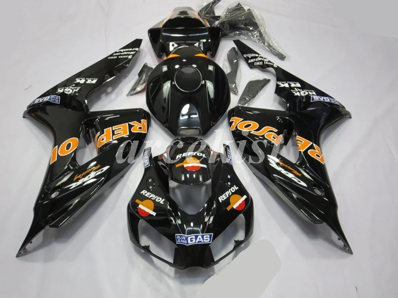 Billig Top Injection Mold Neue ABS Verkleidungen Kit Fit Für CBR1000RR 2006 2007 06 07 1000 RR CBR1000 Karosserie Set Orange Schwarz