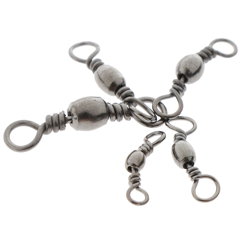 100 шт. рыболовный Вертлюг качения коннектор рыболовные крючки подшипник