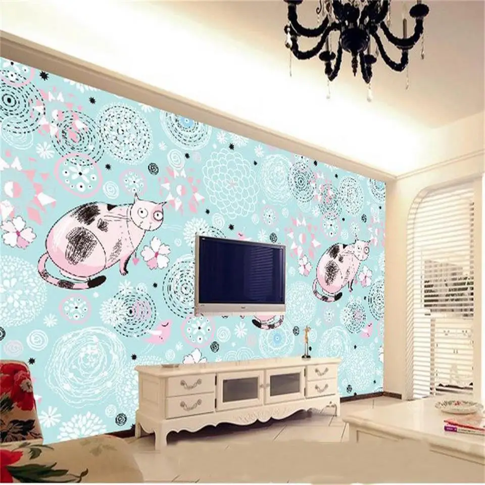

custom 3d photo wallpaper living room bed room mural Cartoon cat European style 3d picture sofa backdrop wallpaper for wall 3d