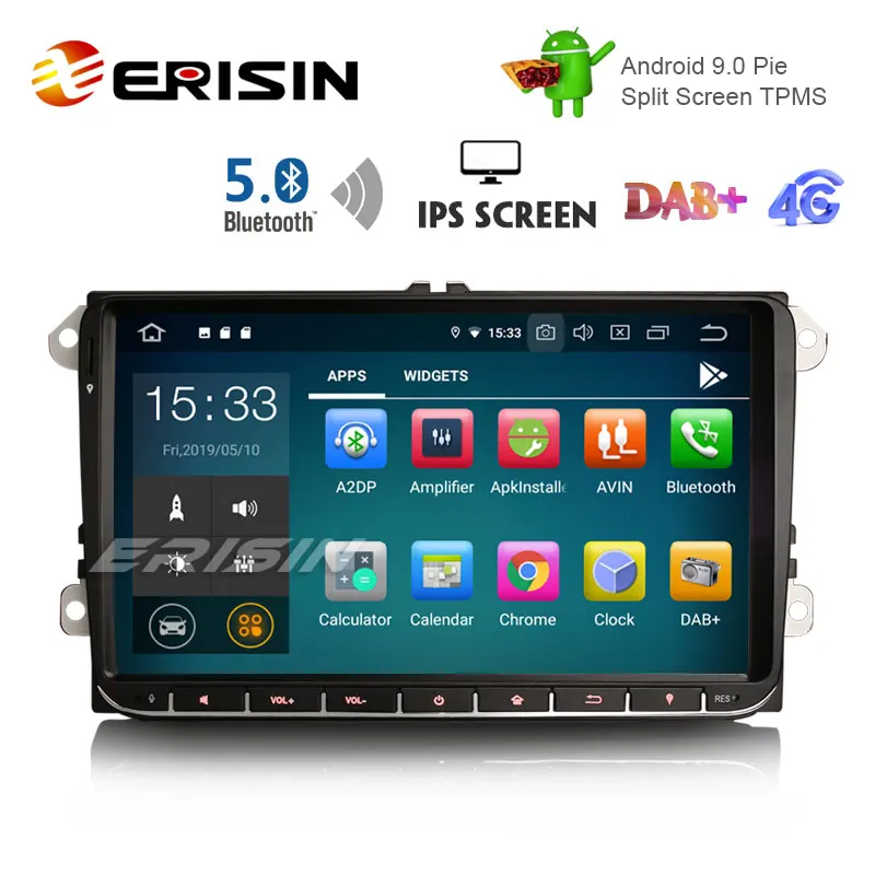 Erisin ES8028V 9 &quotDAB + Android 0 Автомобильный GPS IPS Bluetooth 5 для VW Passat Golf 5/6 Polo Tiguan Eos Caddy