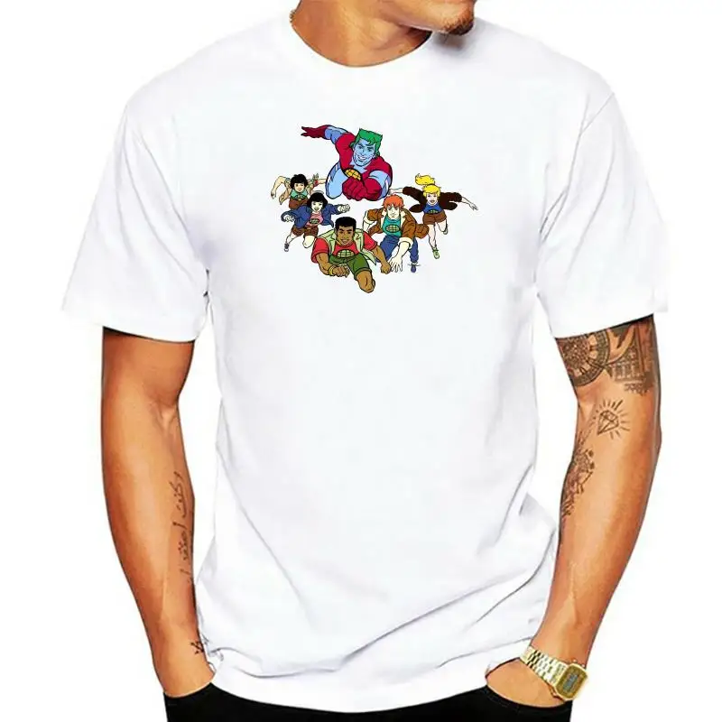 

Captain Planet Throwback Custom Mens T-Shirt Tee S-3XL New-White