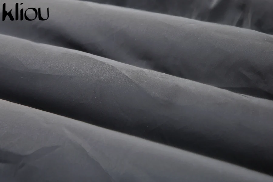 Kliou Зимняя Толстая куртка Женская парка светоотражающее длинное пальто на молнии водолазка уличная Женская мода теплая куртка одежда